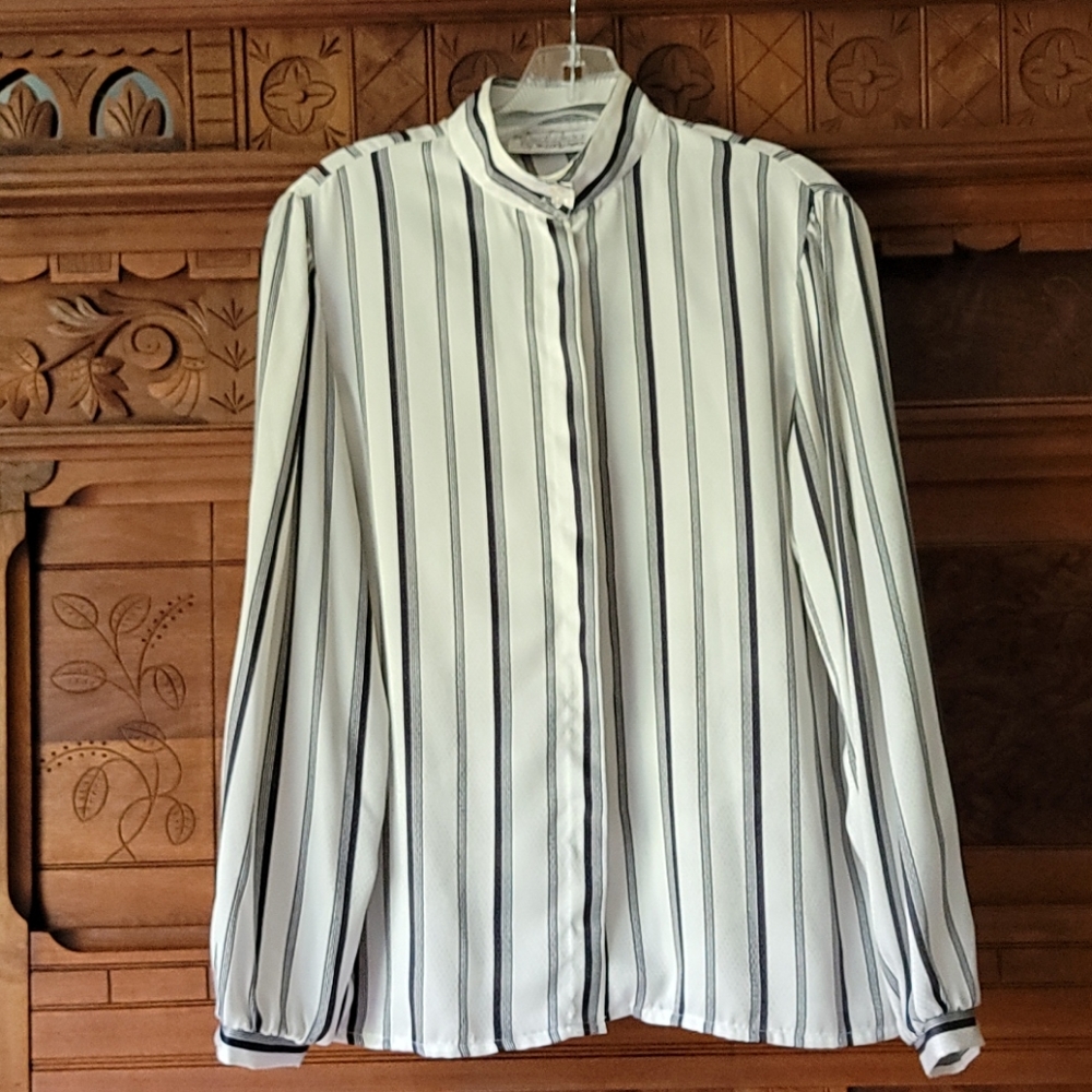 Lady Arrow Ascot Collection Striped Blouse M